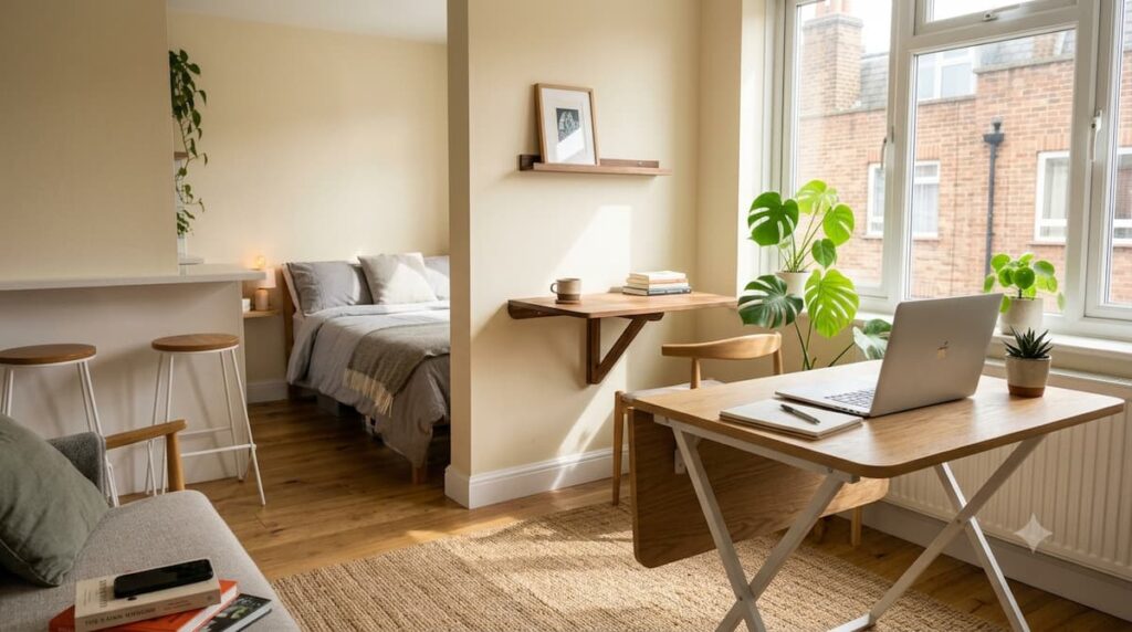 the best space saving foldable desks and wall mounted drop leaf tables featured collection in a small room